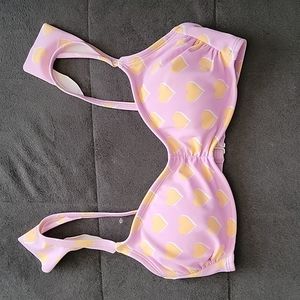 Stoney Clover Lane x Target lavender orange flutter heart print swimsuit top